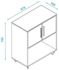 Aparador 2 Portas Linha Easy Blc 50 - Preto