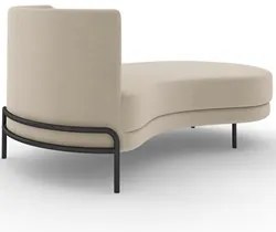 Chaise Longue Divã 164cm Braço Esquerdo Logus D06 Veludo Bege - Mpozen