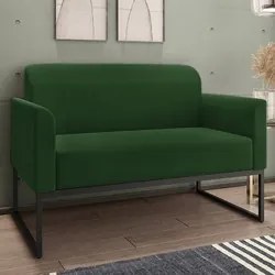 Kit Namoradeira e 1 Poltrona Decorativa Base Industrial Preta Maressa
