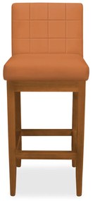 Kit 4 Banquetas Alta Sueli Base Madeira Maciça Estofada Suede Telha