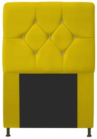 Cabeceira Solteiro França A05 c/ Strass 90 cm para Cama Box Suede - ADJ Decor