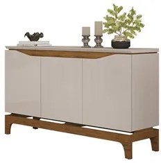 Balcão Buffet para Sala de Jantar 3 Portas 139cm Alice D04 Freijó/Off