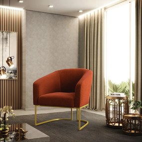 Poltrona Decorativa Industrial Dourado Stella Bouclê D03 - D'Rossi - Terra