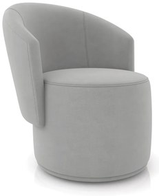 Poltrona Decorativa Orgânica Fixa para Sala Malu Suede M11 - D'Rossi - Cinza