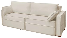 Sofá Cama Ferrari Retrátil e Reclinável 2,15m Veludo Bege