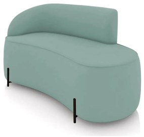 Sofá 2 Lugares Orgânico 140cm Pé Preto Morgan Veludo/Cotelê D03 - D'Rossi - Menta