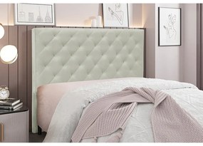 Cabeceira Cama Box Casal 140 cm Tania Veludo S04 - D'Rossi - Prata