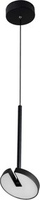 Pendente Led Aluminio Preto 12W 3000K Luna