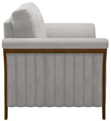 Poltrona Decorativa Sala de Estar 102cm Pés Madeira Roya Z32 Veludo Ci