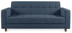 Sofá 03 Lugares Arezzo Suede Pés Chanfrado Tabaco - D'Rossi - Azul Marinho