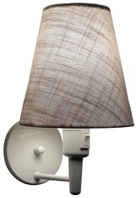 Arandela Cone Md-2032 Branco C/ Inter Liga e Desl Cúpula em Tecido Rustico Cinza - Bivolt