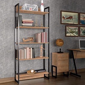 Estante Porto 80cm Com 5 Prateleiras Natural - D'Rossi
