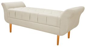 Recamier Estofado Ari 140 cm Casal Corano Bege - ADJ Decor