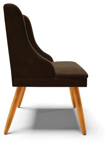 Kit 10 Cadeiras de Jantar Liz Suede Pes Palito Castanho D03 - D'Rossi - Marrom