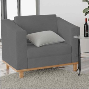 Poltrona Decorativa Europa Corano Cinza ADJ Decor