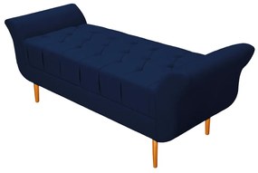 Recamier Estofado Ari 195 cm King Size Suede Azul Marinho - ADJ Decor
