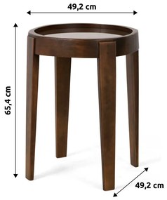 Mesa Lateral Decorativa Para Sala de Estar Peaky 49x65 Canela G04 - Gran Belo