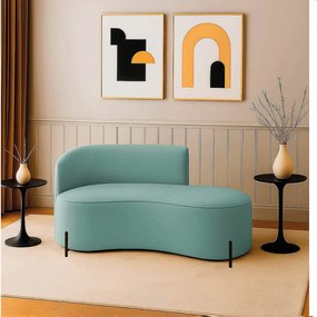 Sofá 2 Lugares Orgânico 140cm Pé Preto Morgan Veludo/Cotelê D03 - D'Rossi - Menta