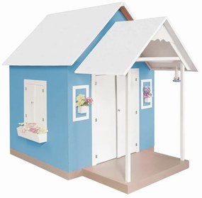 Casinha de Brinquedo Artesanal MDF com Telhado Branco/Azul L12 - Gran Belo