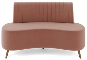 Sofá 2 Lugares Living 160cm Pé Palito Maraú Veludo K01 - D'Rossi - Rose