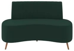 Sofá 2 Lugares para Sala Living 135cm Pés Palito Tamar Z08 Veludo Verd