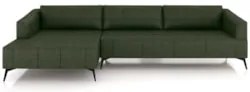Sofá 5 Lugares 326cm Com Chaise Esquerdo Eko Couro Verde Z55 - Mpozena