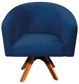 Poltrona Decorativa Giratória MM30 Kit 2 Stella Suede Azul Marinho D03 - D'Rossi
