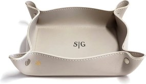 Porta Objetos de Mesa Sottile Casa em Couro PU Gelo - G G