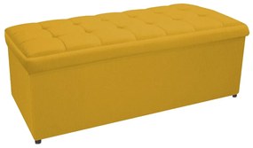 Calçadeira Copenhague 140 cm Casal Suede Amarelo - ADJ Decor