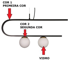 Pendente Dama 150X30Cm 3Xg9 / Cabo Aço Chumbador + Cabo Rayon / Globo... (BT - Branco Texturizado, FOSCO)