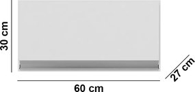 Armário Cozinha Aéreo Geladeira 60cm Basculante Leticia Branco A01 - D'Rossi