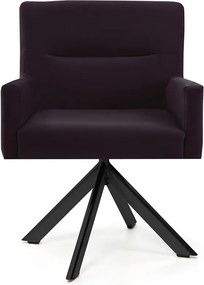 Poltrona Angel Veludo Roxo Grape B-292 Base Giratória Eiffel Preto - D'Rossi