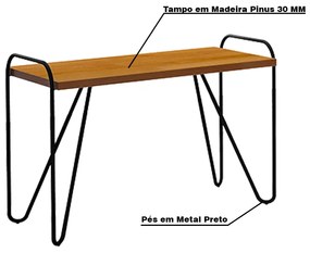 Mesa Lateral Decorativa Sala de Estar Lourenço Castanho G37 - Gran Belo