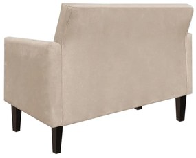 Namoradeira Jade 02 Lugares Suede Bege Pés Chanfrado Tabaco - D'Rossi
