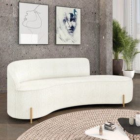 Sofá 4 Lugares Orgânico 220cm Pé Dourado Morgan Bouclê D03 - D'Rossi - Off White