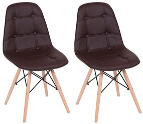 Conjunto 2 Cadeiras Eames Eiffel Botonê Marrom - Conjunto 2 Cadeiras Eames Eiffel Botonê - Marrom
