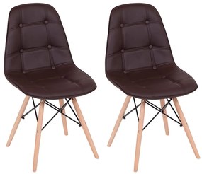 Conjunto 2 Cadeiras Eames Eiffel Botonê - Marrom