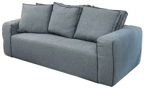 Sofa Domo 3 Lugares Estofado Revestido em Linho Cinza 220 cm - 64214 Sun House