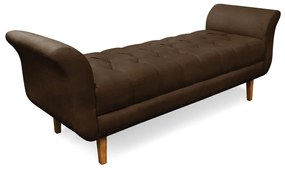 Recamier Olinda Suede Marrom 160 cm Pés Chanfrado Castanhos - D'Rossi