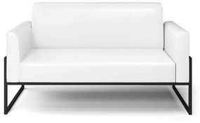 Sofá Namoradeira Base Industrial Alta Preto Marisa Corano D03 - D'Rossi - Branco