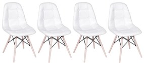 Conjunto 4 Cadeiras Eames Eiffel Botonê Branco - Conjunto 4 Cadeiras Eames Eiffel Botonê - Branco