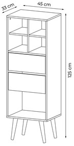 Estante para Escritório Sala de Estar E1716 MDP Natural/Off White G69 - Gran Belo