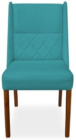 Kit 6 Cadeiras de Jantar Lecce Veludo Azul Tiffany