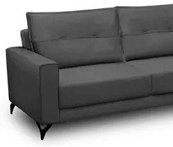 Sofá 4 Lugares com Chaise Direito 265cm Soreh F05 Veludo Grafite - Mpo
