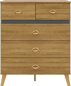 Cômoda Quarto 91cm com 5 Gavetas Isadora Nature/Alasca V01 - D'Rossi