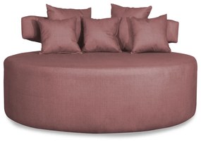 Sofá Chaise Eva Redondo 02 Lugares Suede Rosê