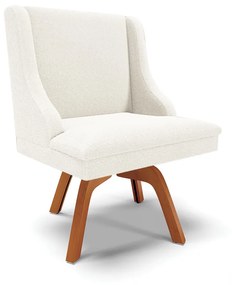 Cadeira Sala de Jantar Giratória MM35 Liz Bouclê D03 - D'Rossi - Off White