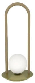 Abajur Graça 19X41X19Cm 01Xg9 Globo 12Cm - Usina 90045/1 (CP-M / DR-P - Champanhe Metálico / Dourado Brilho Polido, Cristal (Transparente))