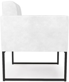 Poltrona Sala Decorativa Elisa Industrial Preto Sintético Pu D03 - D'Rossi - Couro Branco