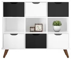 Nicho Organizador Multifuncional 3 Nichos 6 Gavetas Pés Retrô Cube Q01